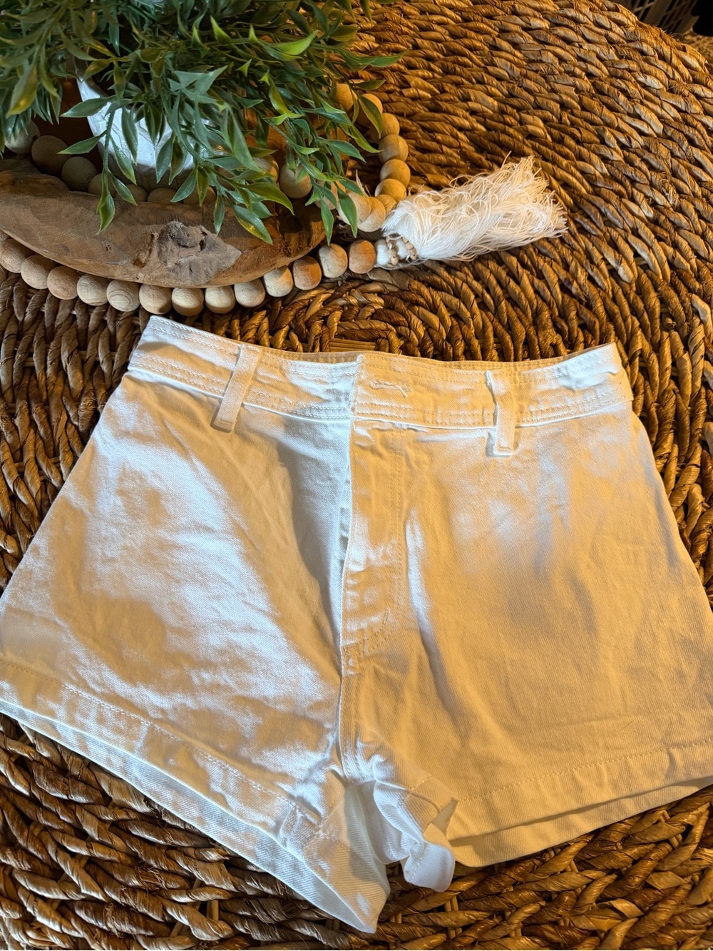 Universal Thread White High-Waist Denim Shorts
